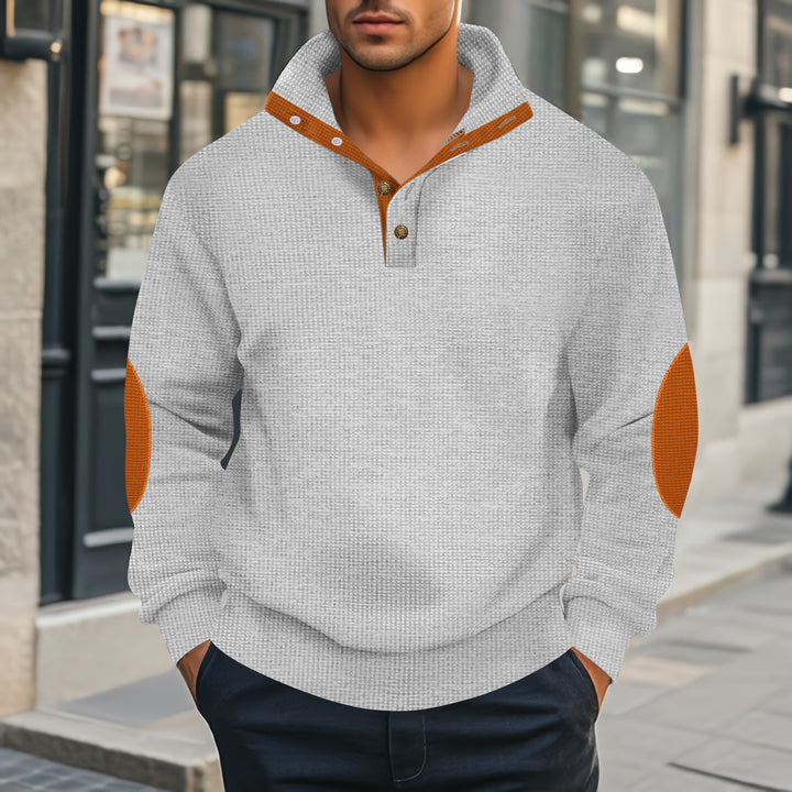 Men's casual hooded sweatshirt with textured fabric and modern accents Lisslune