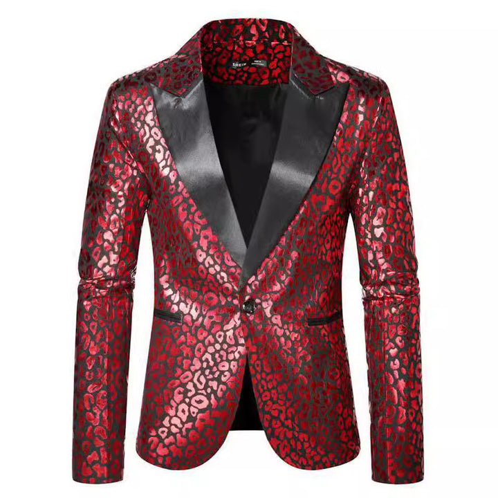 Men's Glamorous Leopard Print Blazer Lisslune