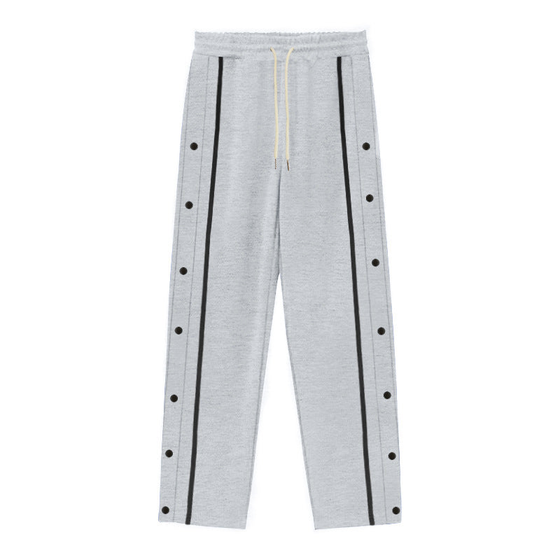 Men's sporty training pants with snap button details and breathable function Lisslune