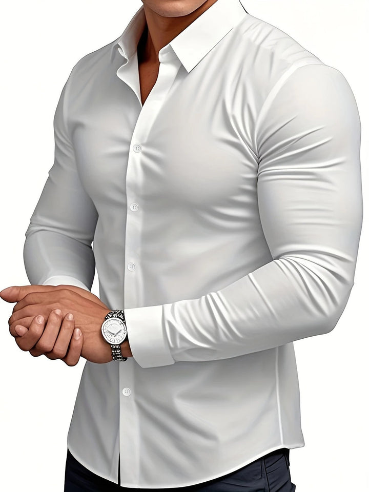 Men's long-sleeve shirt with a fitted silhouette and elegant collar Lisslune