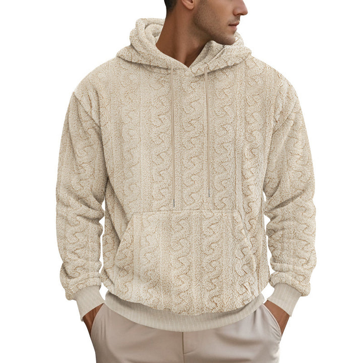 Men's cozy fleece hoodie with hood and kangaroo pocket Lisslune