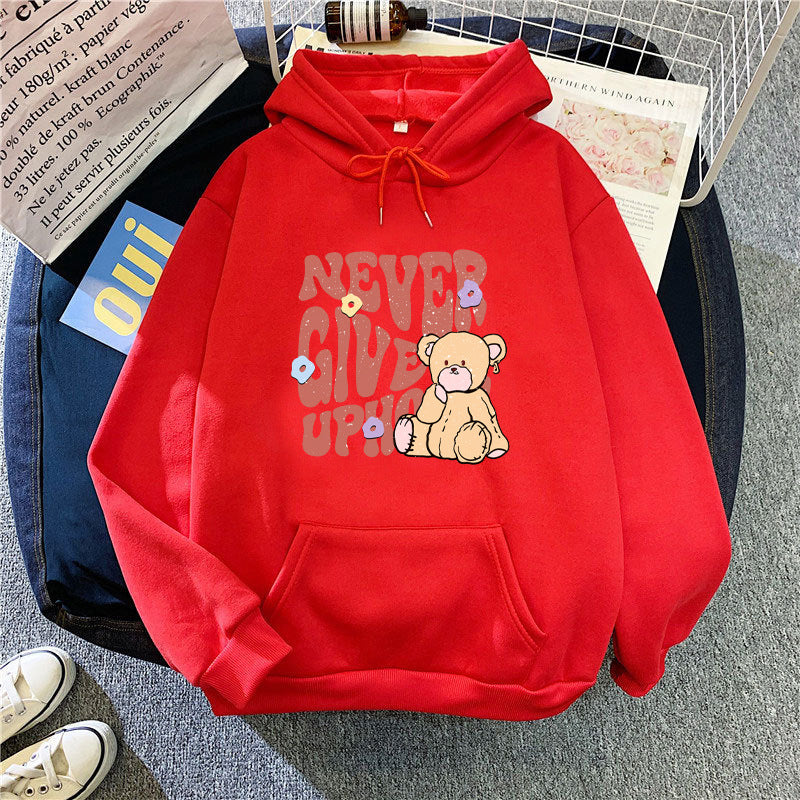Women's hoodie with motivational bear design Lisslune