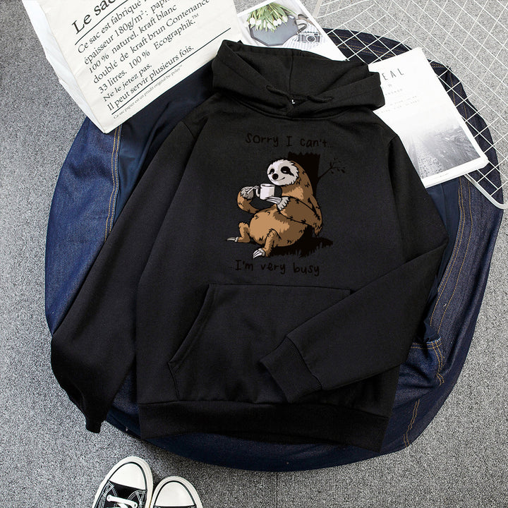 Ladies hoodie with cute animal motif and playful slogan Lisslune