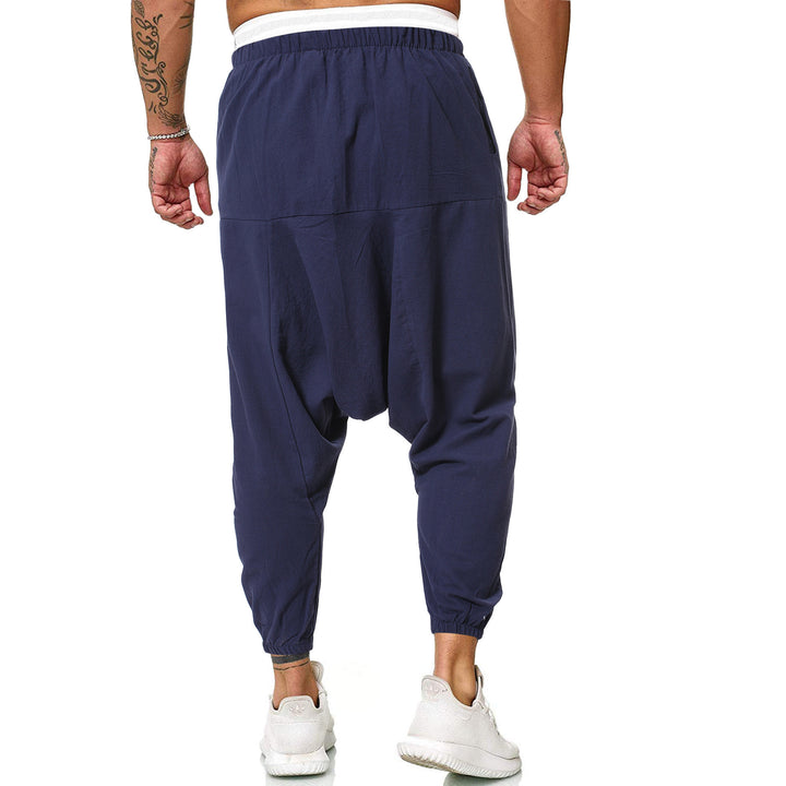 Men's casual and comfortable harem pants made of breathable cotton material Lisslune
