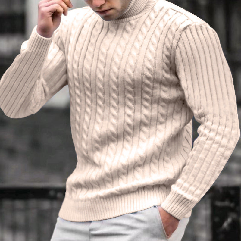 Men's trendy knitted turtleneck sweater Lisslune
