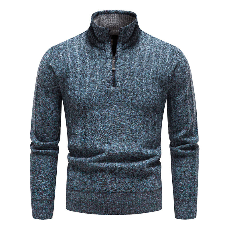 Men's fashionable knitted sweater with high collar Lisslune