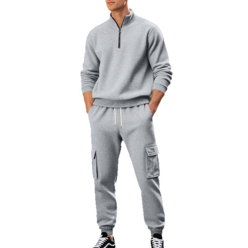 Men's sporty leisure set with high collar and practical cargo pockets Lisslune