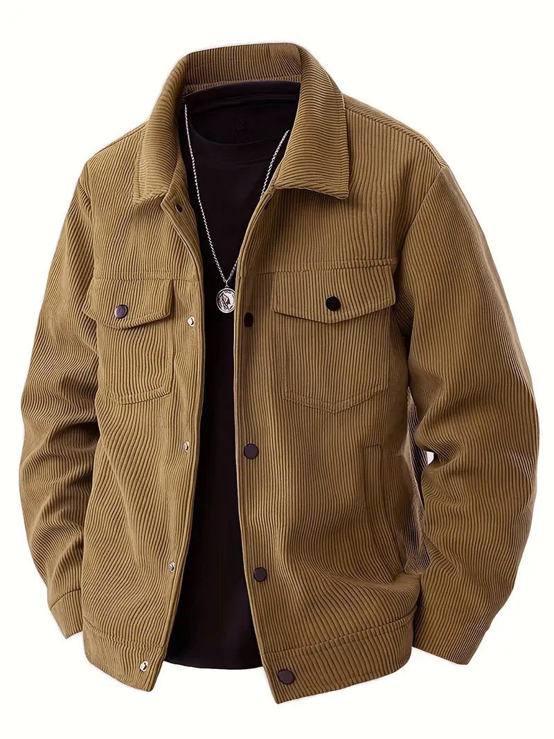 Men's structured top jacket with practical pockets Lisslune