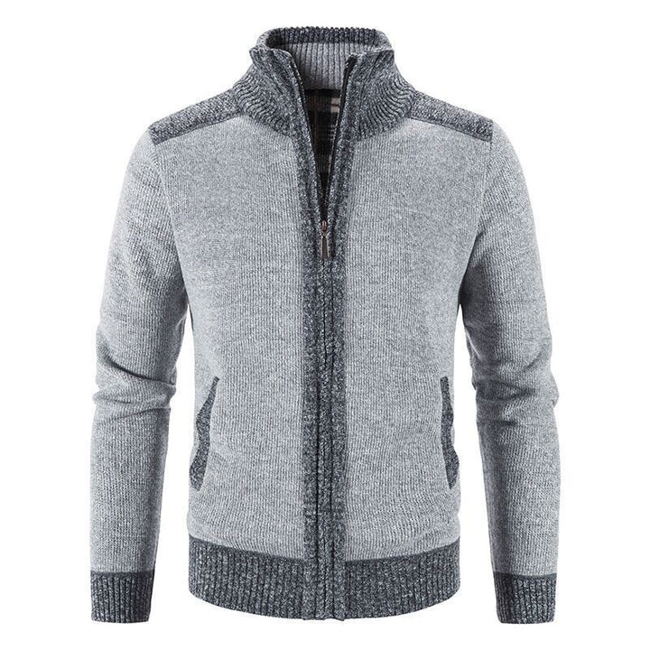 Men's cardigan with fashionable zipper and high collar Lisslune