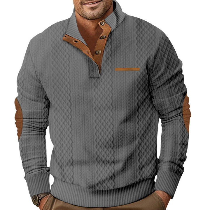 Men's knit sweater with textured design and contrast details Lisslune