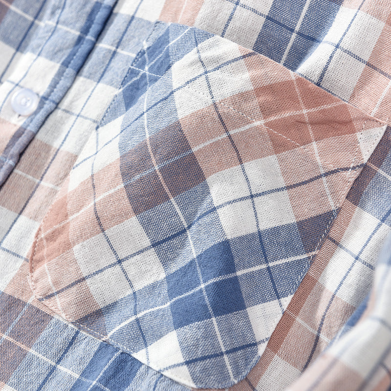 Men's checked casual shirt made of breathable cotton blend Lisslune