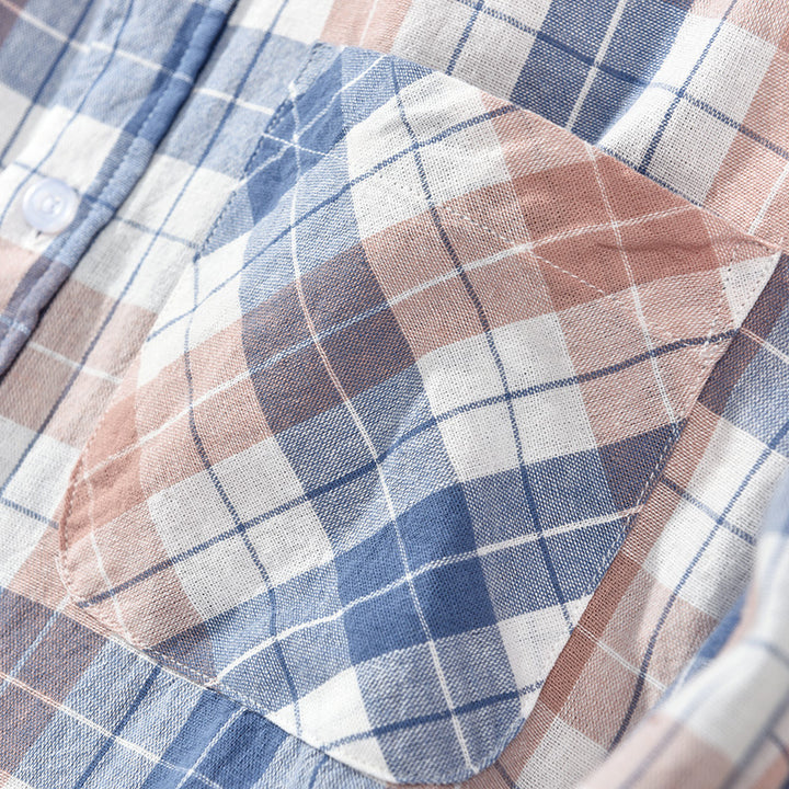 Men's checked casual shirt made of breathable cotton blend Lisslune