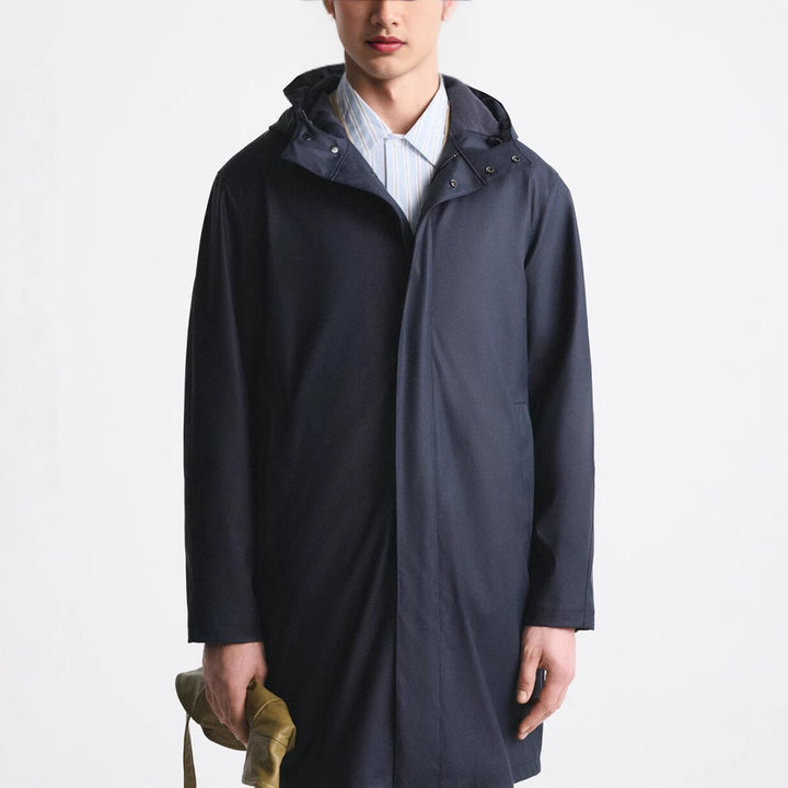 Men's raincoat with practical hood and longer cut Lisslune