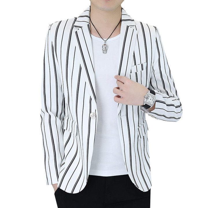 Men's striped blazer jacket with modern cut and elegant details Lisslune