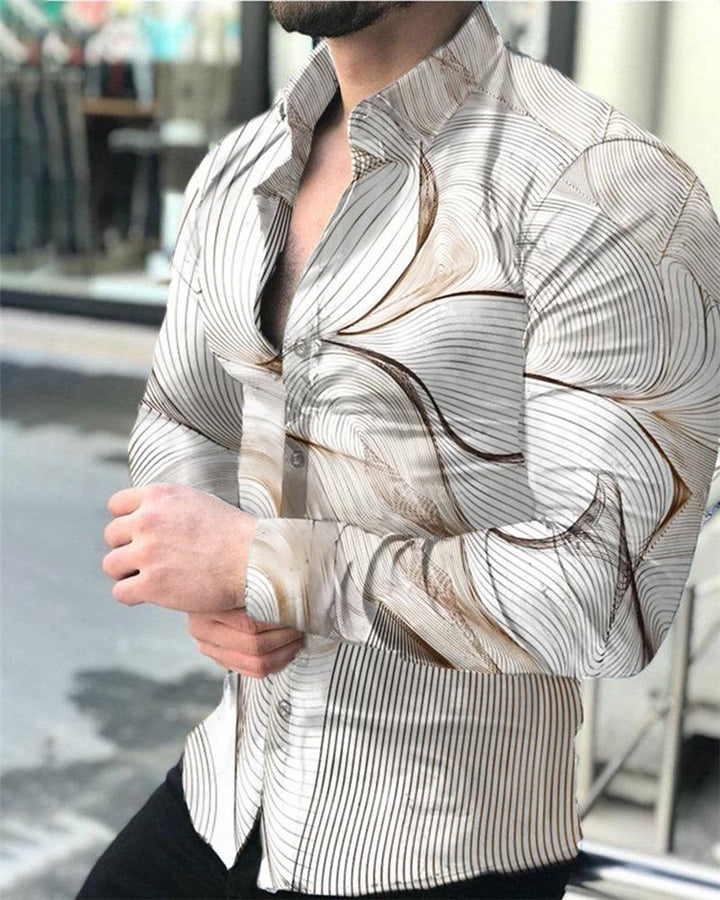 Men's shirt with modern geometric pattern Lisslune