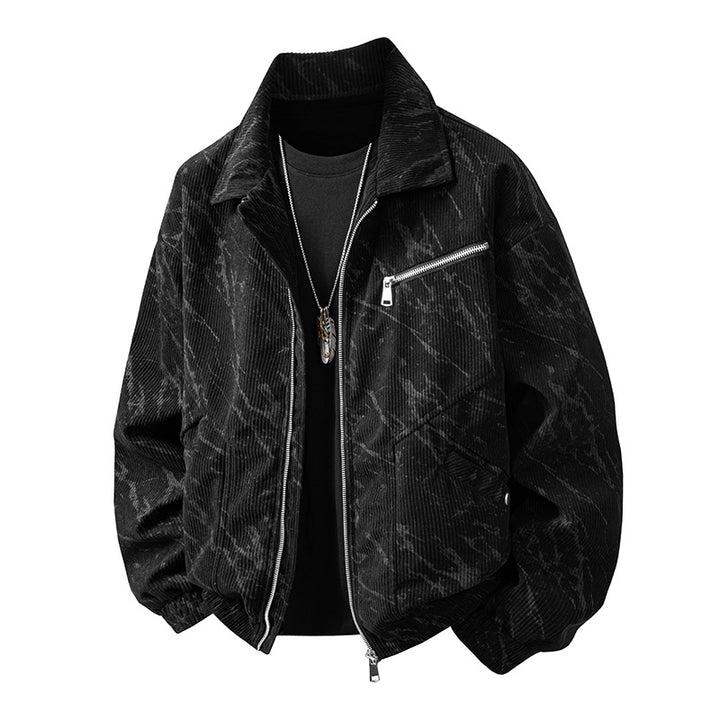 Men's fashionable cord jacket with modern accents Lisslune