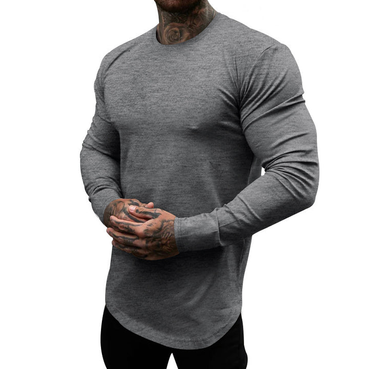 Men's long sleeve shirt made of soft cotton blend with modern cut and round neck Lisslune