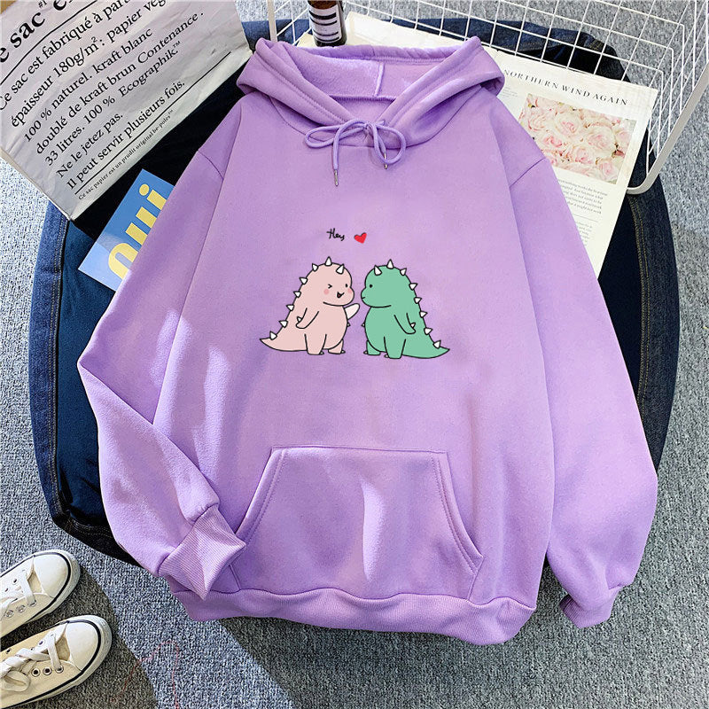 Women’s hoodie with playful dinosaur motif Lisslune