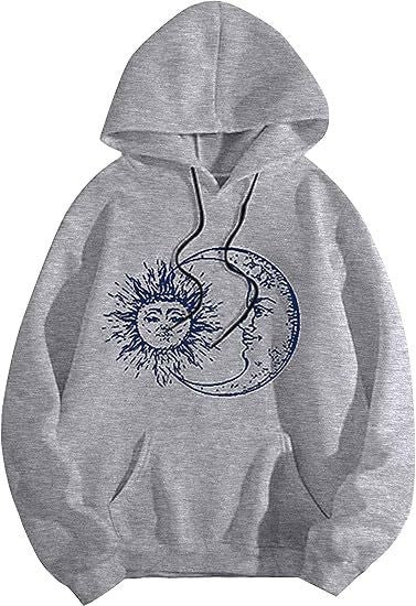 Women's hoodie with artistic sun-moon motif Lisslune