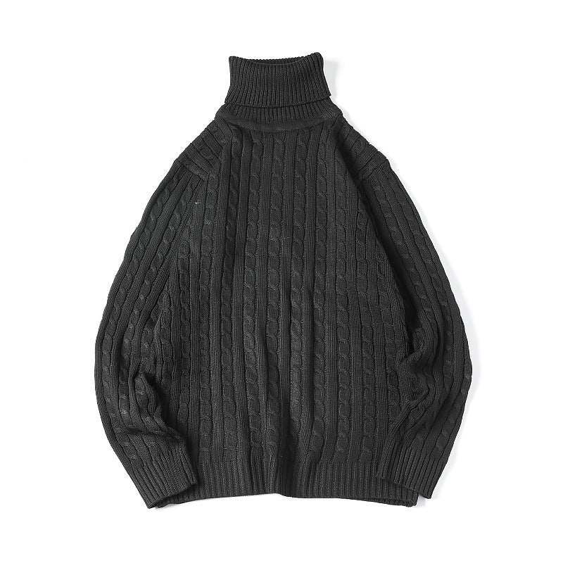 Men's comfortable turtleneck sweater with cable pattern Lisslune