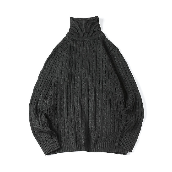 Men's comfortable turtleneck sweater with cable pattern Lisslune