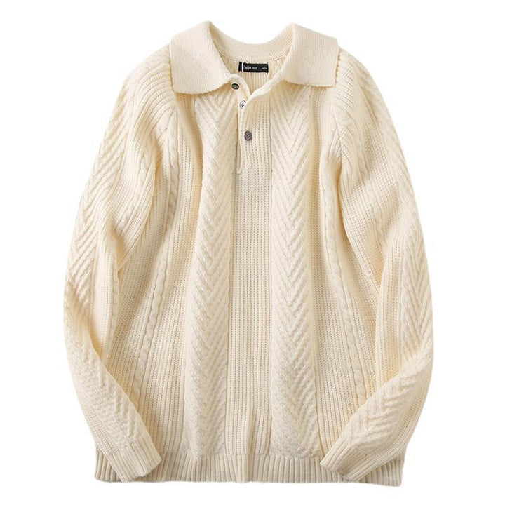 Men's Fashionable Knit Pullover with Removable Collar Lisslune