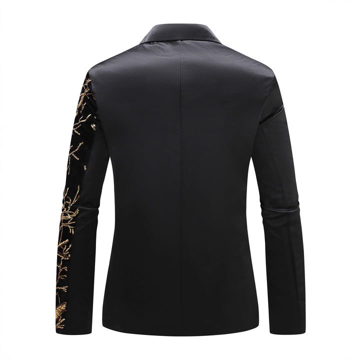 Men's luxurious sequin tuxedo blazer with floral design Lisslune
