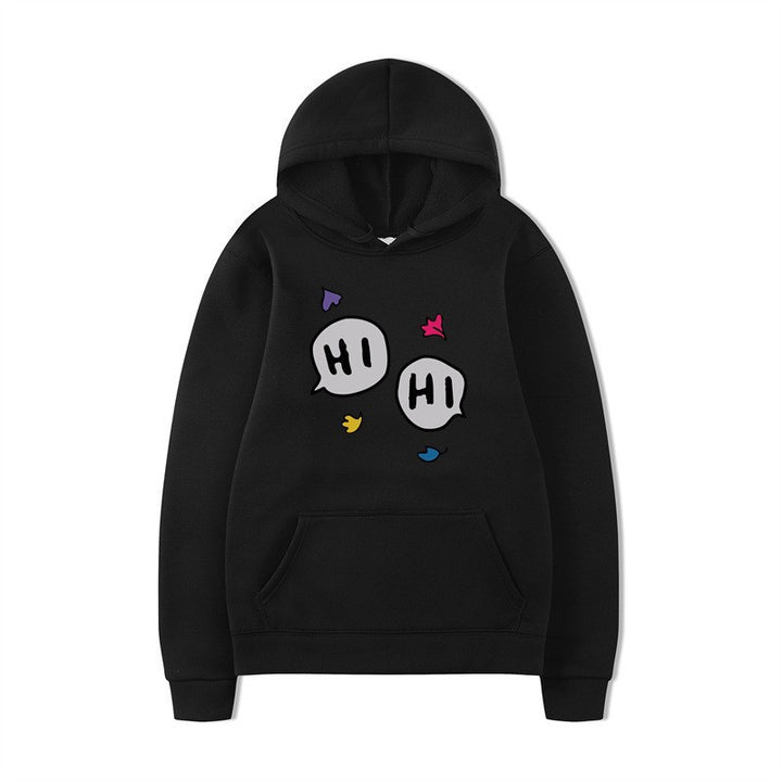 Women's hoodie with creative cartoon design and kangaroo pocket Lisslune