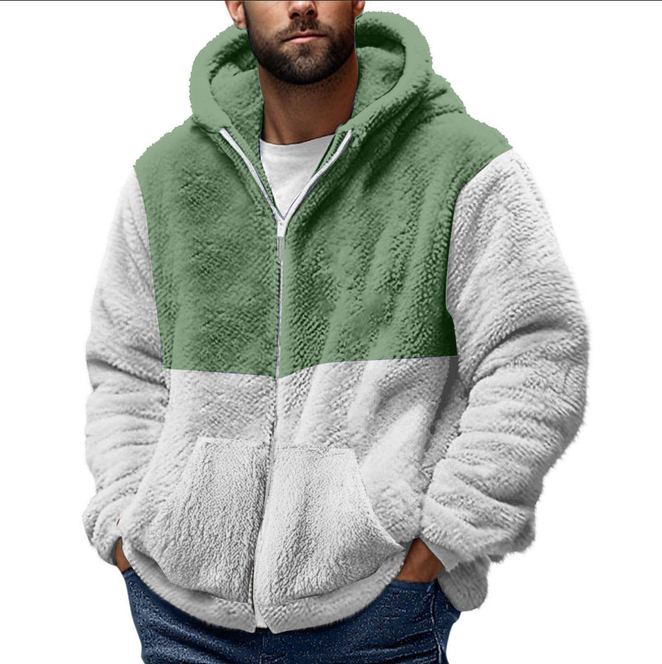 Men's cozy fleece jacket with practical pockets and high collar Lisslune