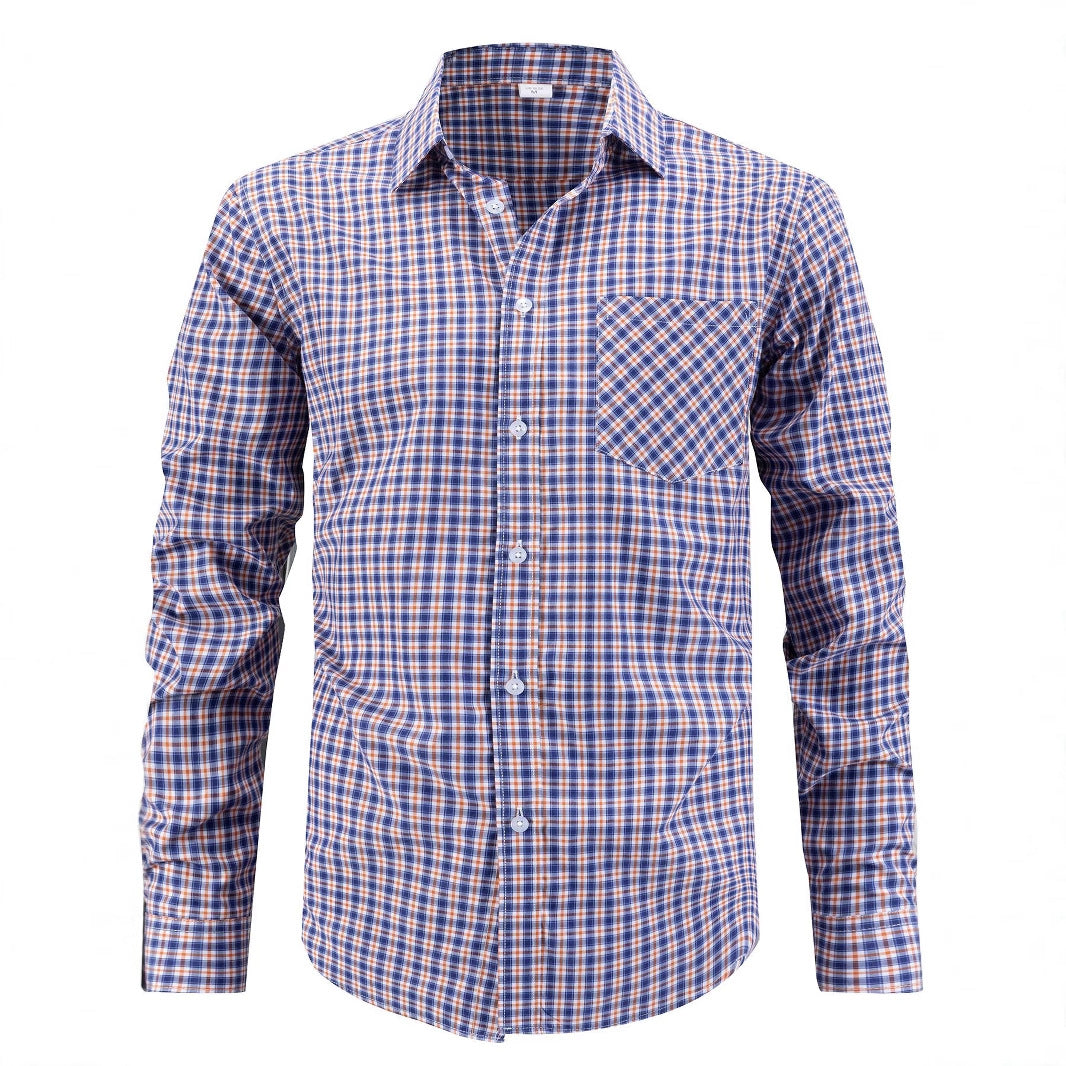 Men's stylish checkered shirt with chest pocket and elegant fit Lisslune