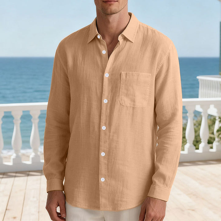 Men's Long Sleeve Shirt made of Breathable Fabric with Elegant Cut Lisslune