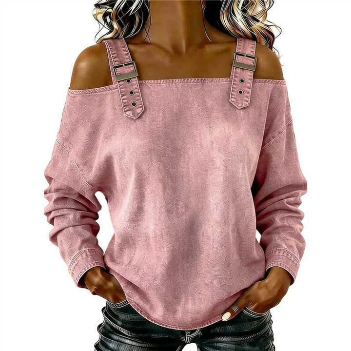 Women's casual sweatshirt with decorative shoulder details Lisslune