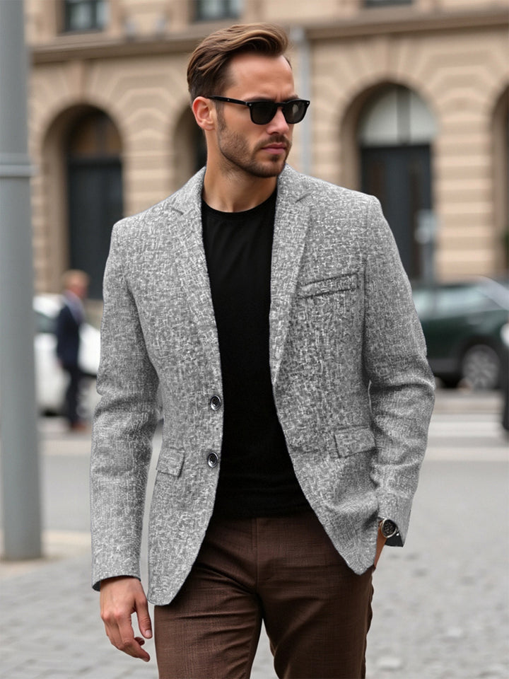 Men's elegant textured blazer with modern fabric and stylish details Lisslune
