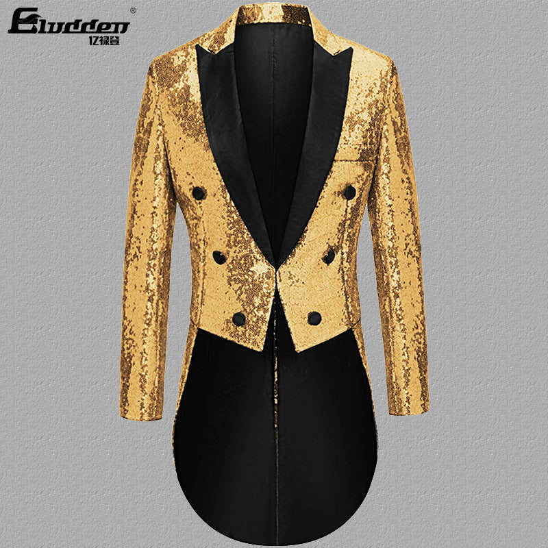 Men's sequin blazer with double button placket and elegant lapels Lisslune