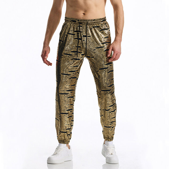 Men's sporty jogger pants with glossy finish Lisslune