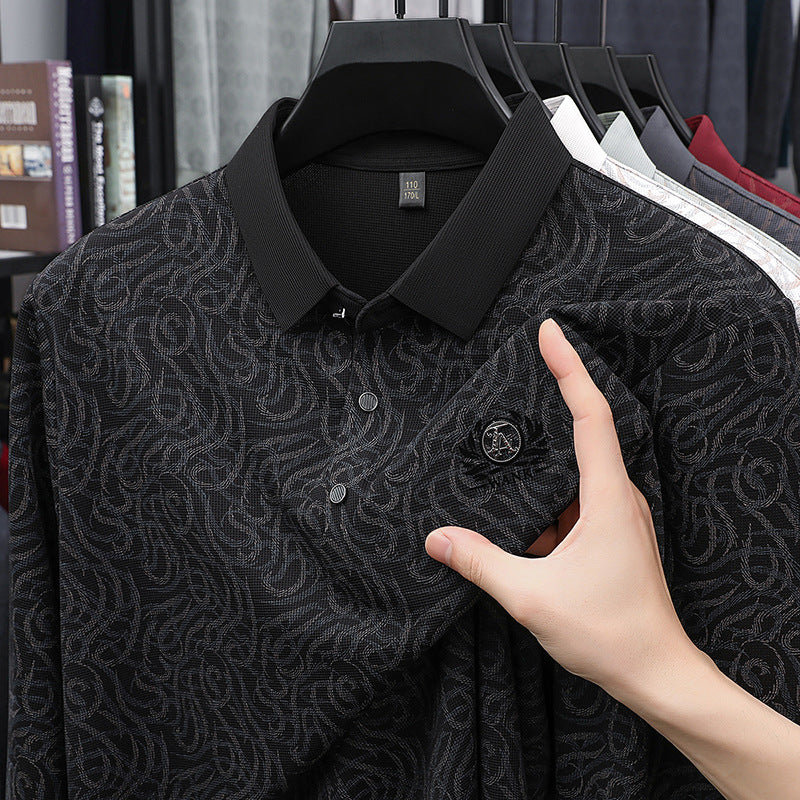 Men's polo shirt with modern textured design Lisslune