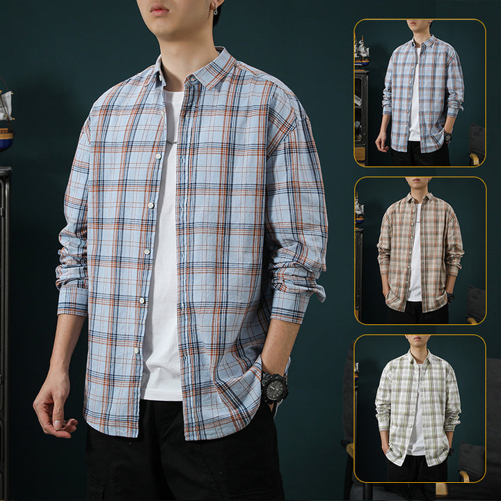Men's Casual Long Sleeve Shirt Made of Breathable Cotton Lisslune