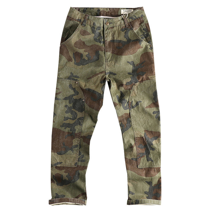 Men's cargo pants in modern camouflage design with multifunctional pockets Lisslune