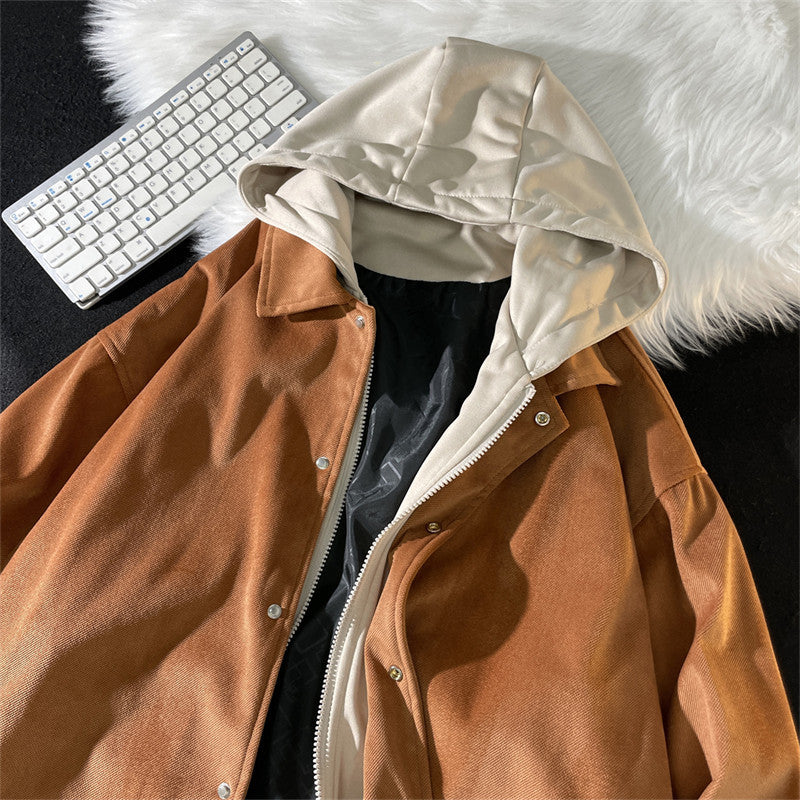 Men's Casual Transitional Jacket with Adjustable Hood Collar Lisslune