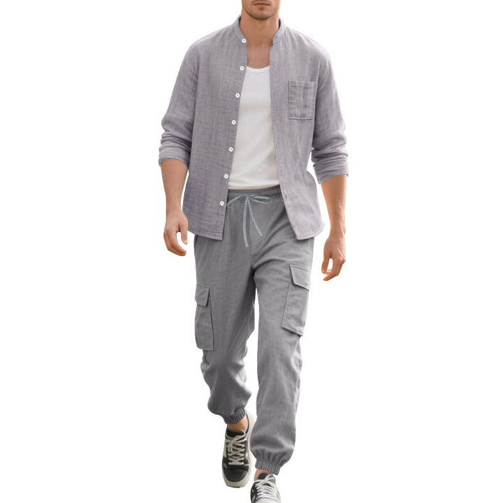 Men's casual cargo pants with elastic waistband and practical side pockets Lisslune