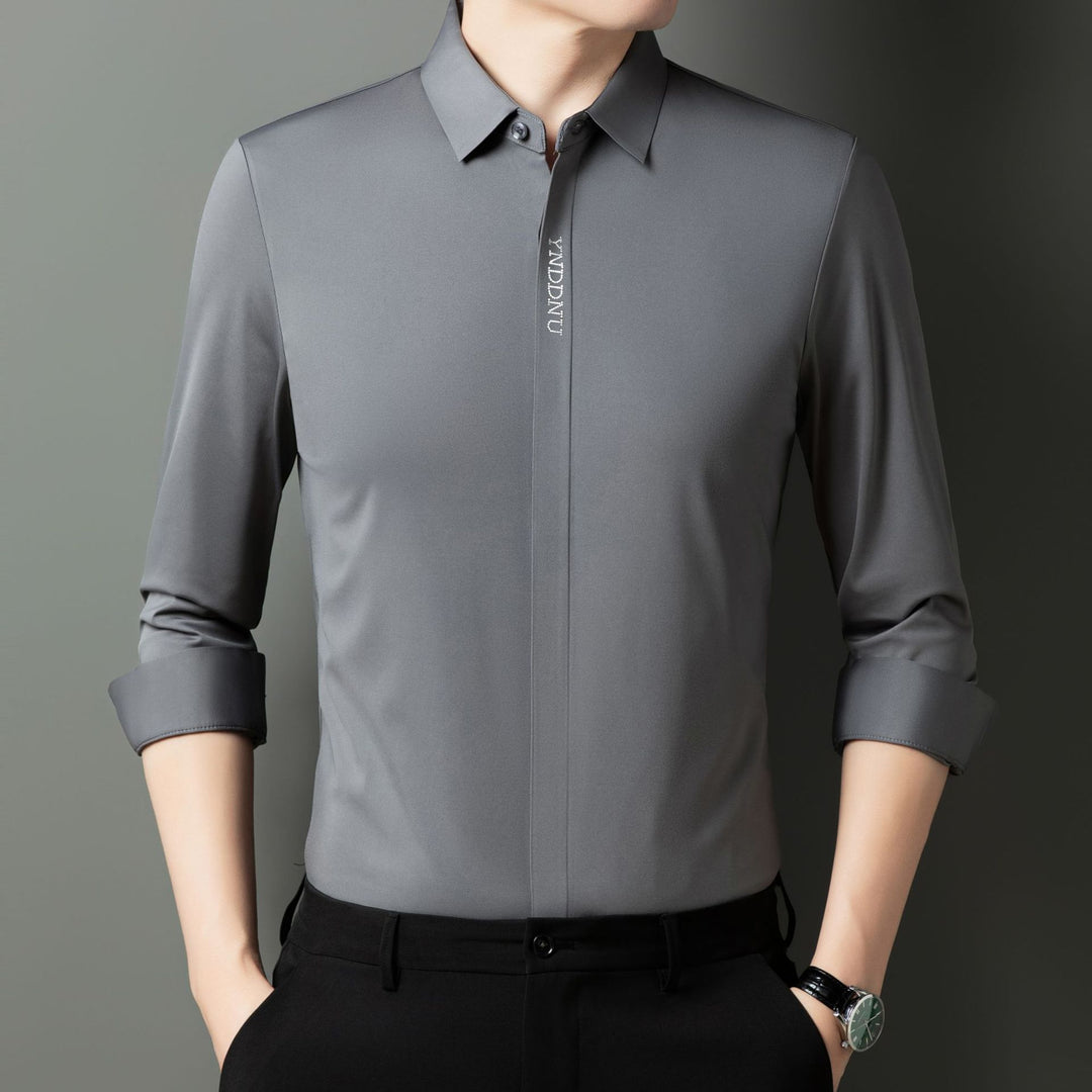 Men's Long Sleeve Shirt with Elegant Satin Finish Lisslune