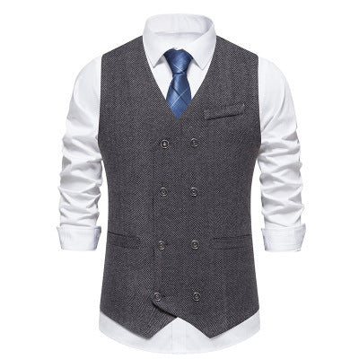 Men's elegant vest in herringbone pattern Lisslune