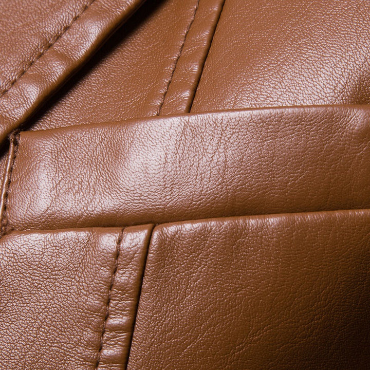 Men's elegant synthetic leather jacket with modern cut Lisslune