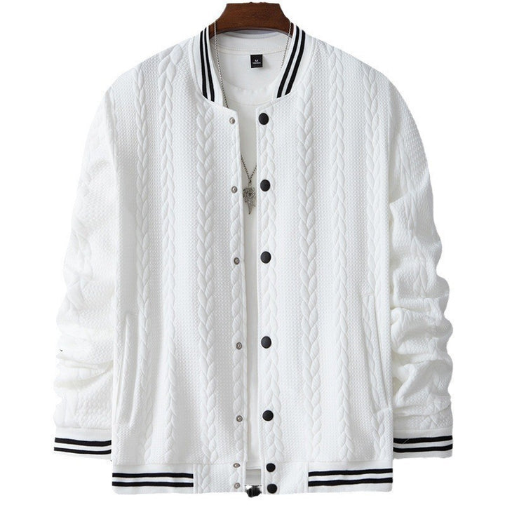 Men's casual cardigan in a modern look with high collar and snap button closure Lisslune