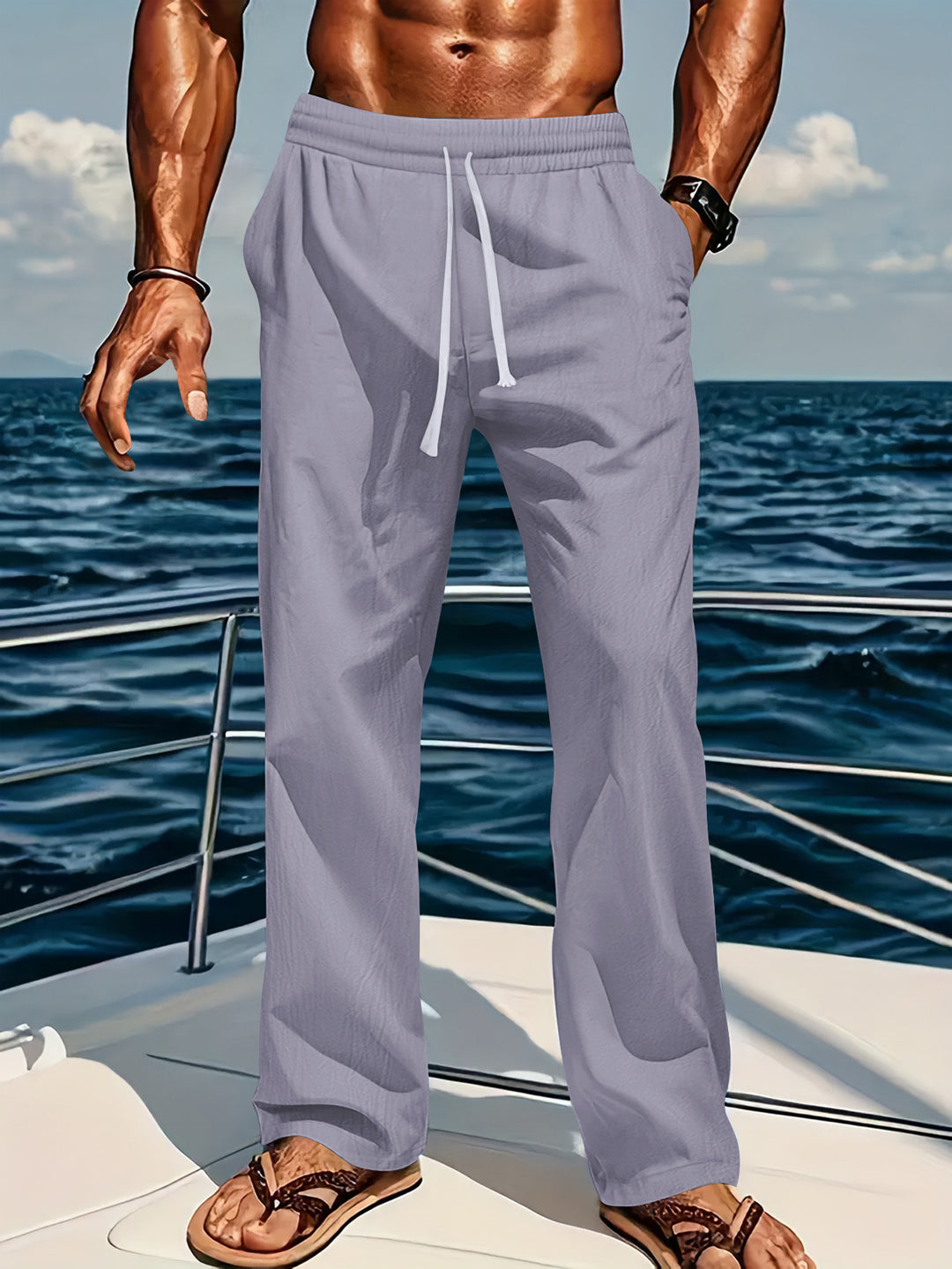 Men's comfortable leisure pants with elastic waist Lisslune