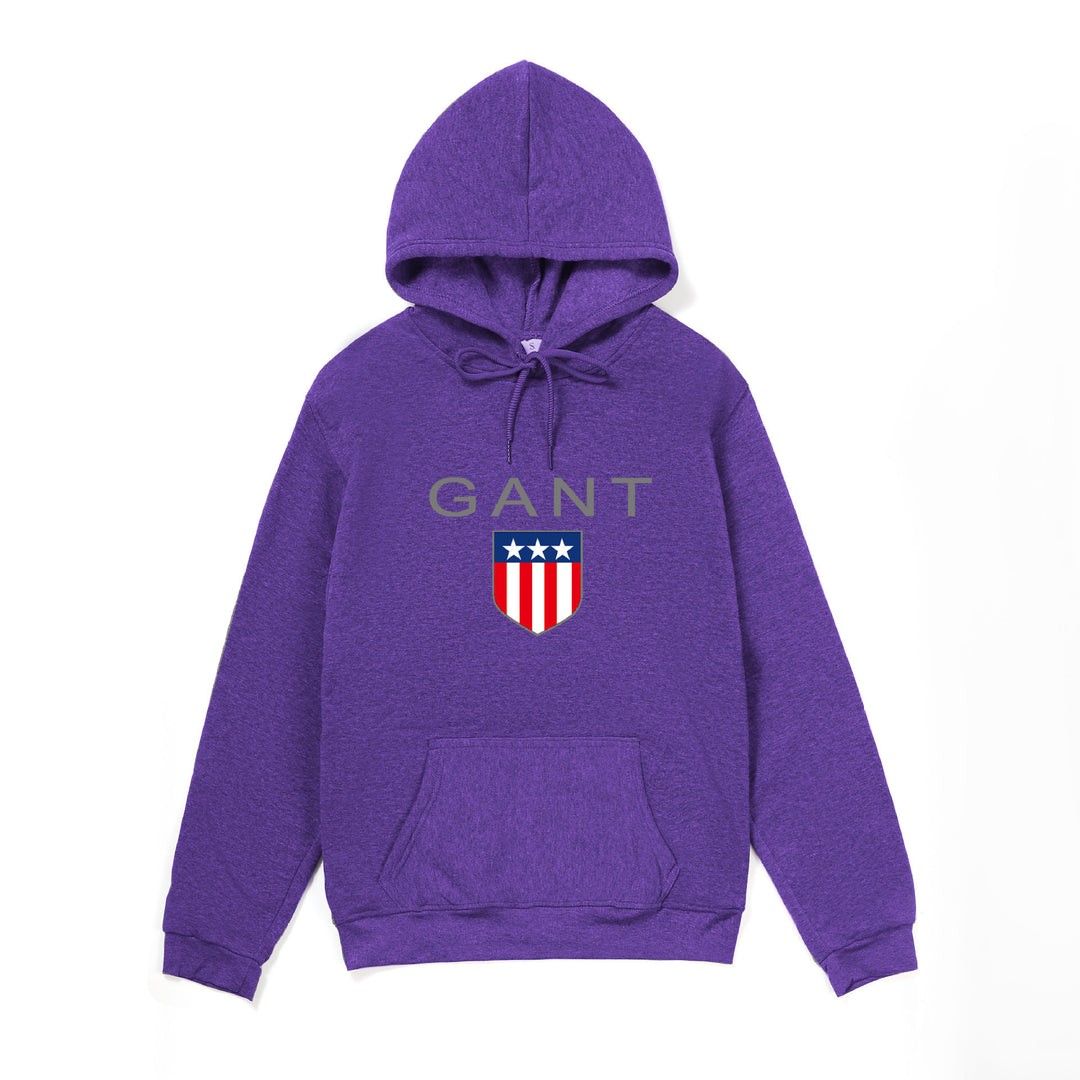 Men's Hoodie with Sporty Logo Design and Kangaroo Pocket Lisslune