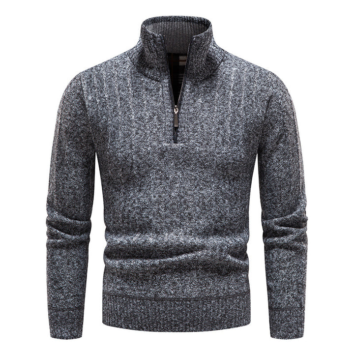 Men's fashionable knitted sweater with high collar Lisslune