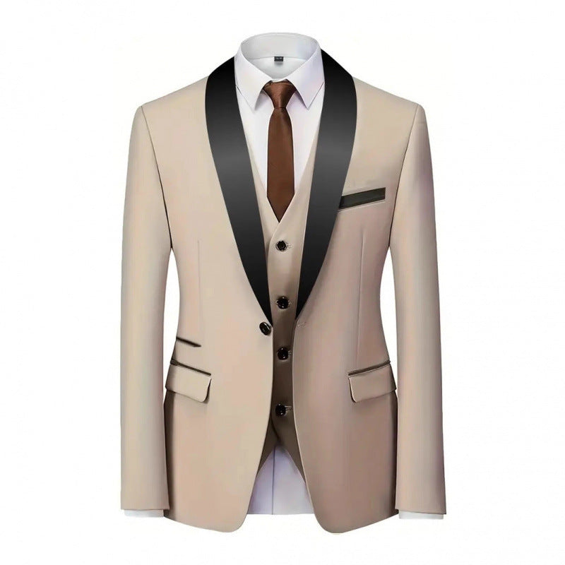 Men's elegant suit with slim fit and luxurious satin lapel Lisslune