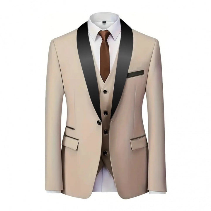Men's elegant suit with slim fit and luxurious satin lapel Lisslune