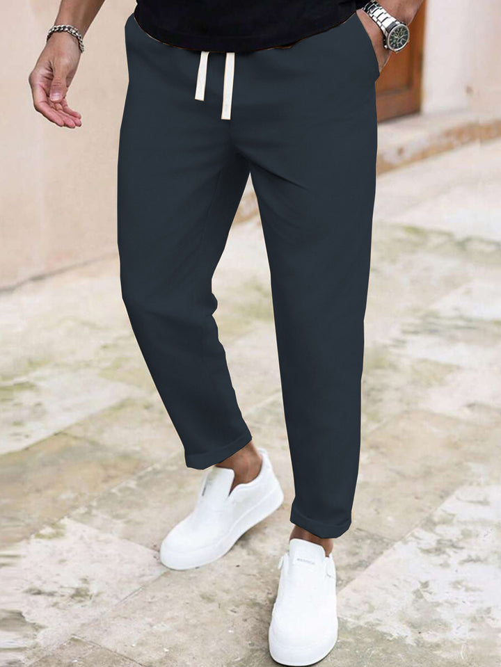Men's Leisure Pants with Elastic Waistband and Practical Pockets Lisslune